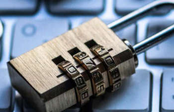 a combination lock on a laptop keyboard