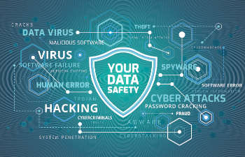 a graphic showing cyber threats