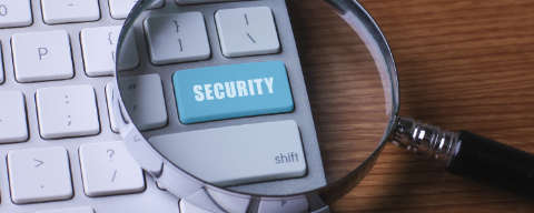 a computer keyboard key that reads security