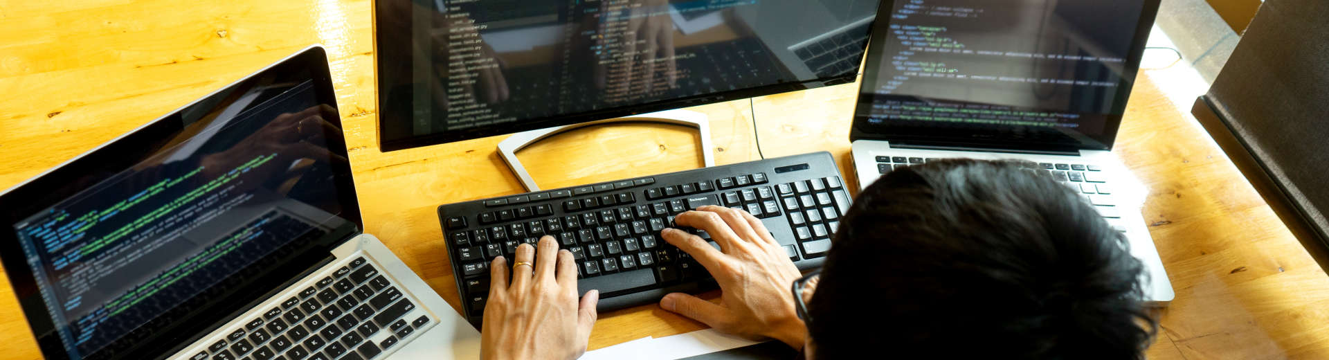 a working person using networking computers