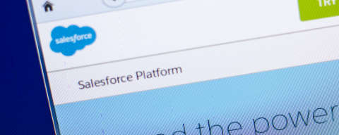 Salesforce website displayed on a computer screen
