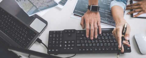 office workers at computers